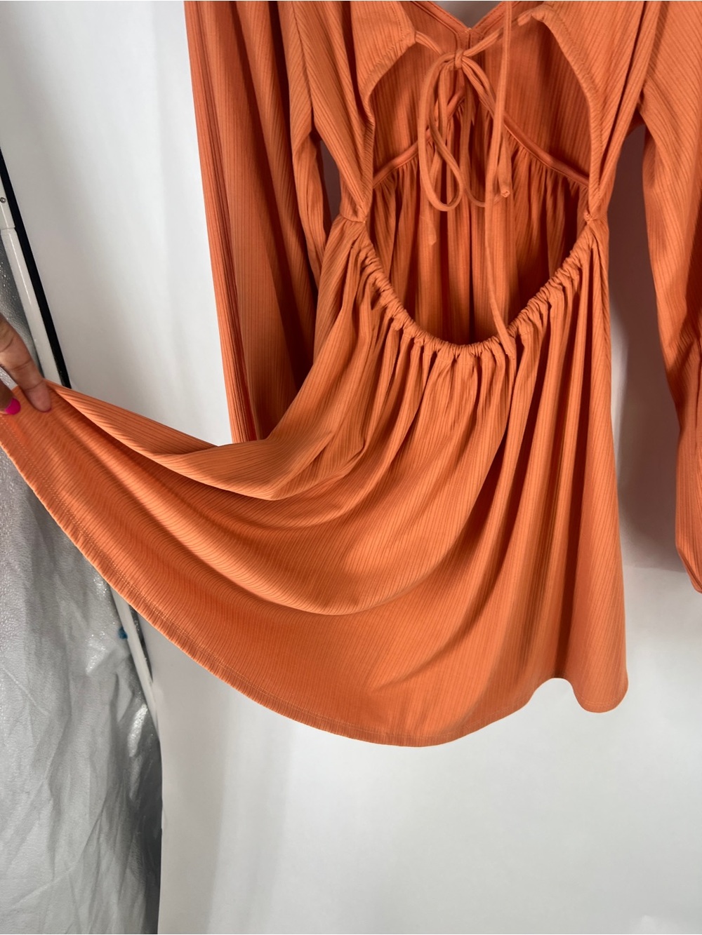 Lovers + Friends Giorgia Dress Ginger XS Orange Long Sleeve Mini Dress - Picture 9 of 11